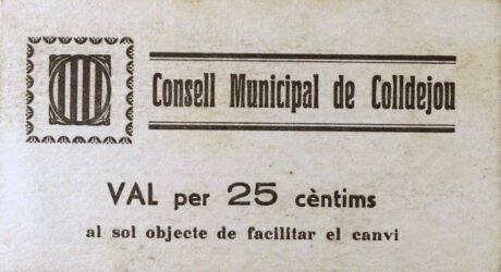 Аверс банкноты 25 centymów Coldejo (Hiszpania) 1937