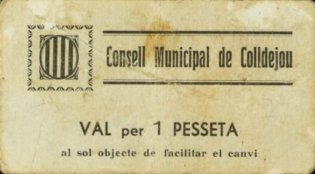Аверс банкноты 1 peseta Coldejo (Spain) 1937