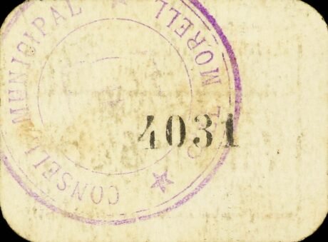 Реверс банкноты 5 centymów El Morel (Hiszpania)