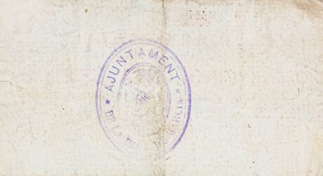 Реверс банкноты 50 сантимов Гарсия (Испания) 1937 года