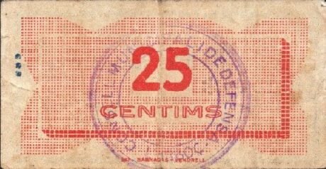 Реверс банкноты 25 centymów L'Arbos (Hiszpania) 1937