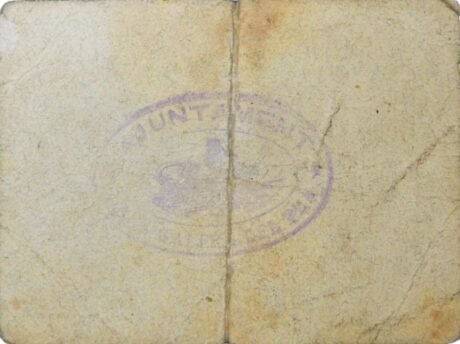 Реверс банкноты 1 peseta La Galera del Pla (Hiszpania) 1937