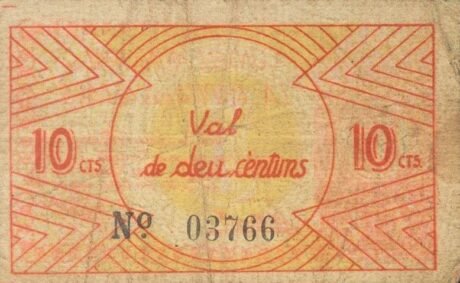 Реверс банкноты 10 сантимов Ла Рапита дель Альфакс (Испания) 1937 года