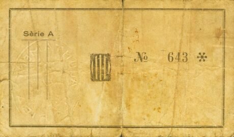 Реверс банкноты 1 peseta la riba (Spain) 1937