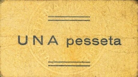 Реверс банкноты 1 peseta La Riera de Gaia (Hiszpania) 1937