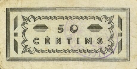 Реверс банкноты 50 сентимо Торре де л'Эспаньол (Испания) 1937 года