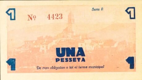 Реверс банкноты 1 peseta Borges del Camp (Hiszpania) 1937