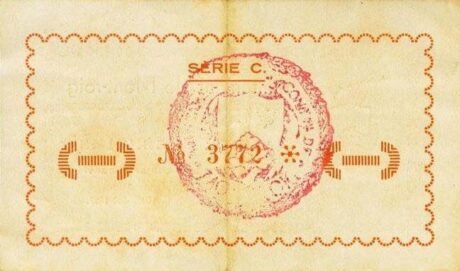 Реверс банкноты 25 centymów Mont Roig (Hiszpania) 1937