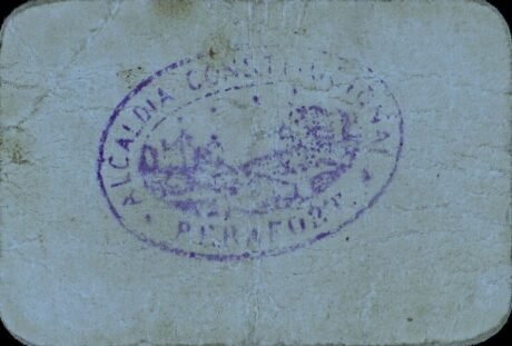 Реверс банкноты 25 centymów Perafort (Hiszpania) 1937