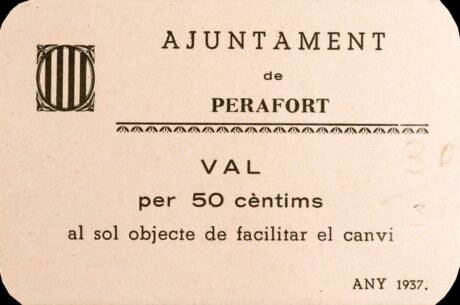 Аверс банкноты 50 centymów Perafort (Hiszpania) 1937