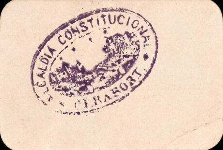 Реверс банкноты 50 centymów Perafort (Hiszpania) 1937