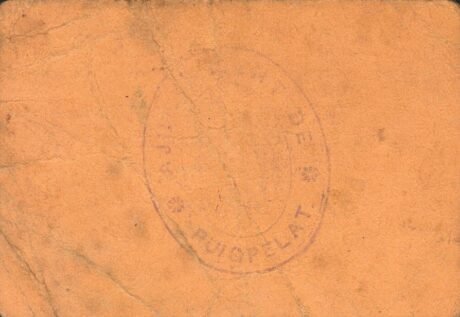 Реверс банкноты 50 centimes Puigpela (Hiszpania)