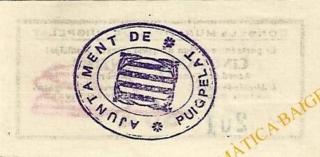 Реверс банкноты 50 centymów Puchpela (Hiszpania) 1937