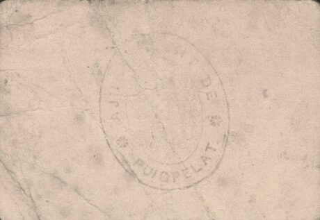 Реверс банкноты 1 peseta Puigpelat (Spain)