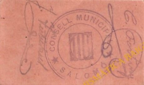 Реверс банкноты 25 centymów Salomo (Hiszpania)