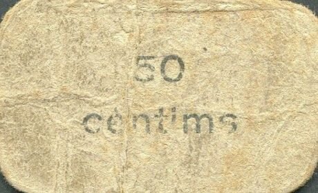 Реверс банкноты 50 centymów Sarral (Hiszpania)
