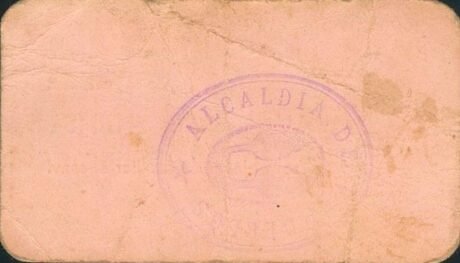 Реверс банкноты 50 centymów Vandellos (Hiszpania) 1937