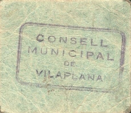 Реверс банкноты 25 сантимов Вилаплана (Испания)