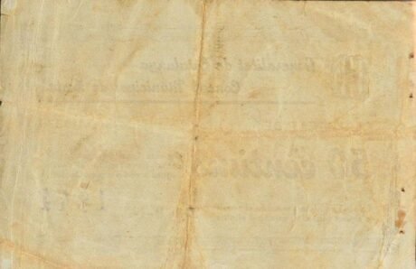 Реверс банкноты 50 сантимов Серта (Испания) 1937 года