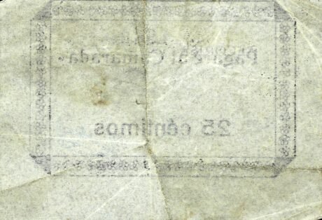 Реверс банкноты 25 centymów Alcoriza (Hiszpania)