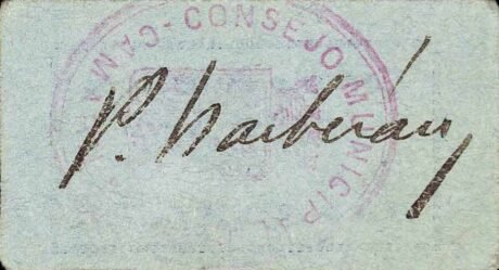 Реверс банкноты 0,25 peset Camarillas (Hiszpania)