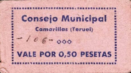 Аверс банкноты 0,50 peset Camarillas (Hiszpania)