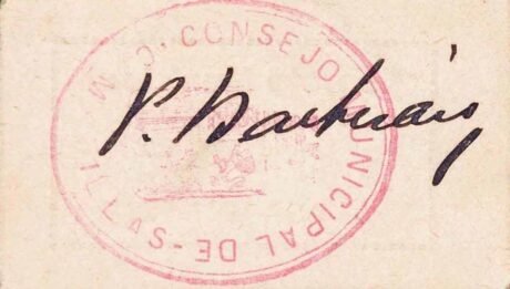 Реверс банкноты 1 peseta Camarillas (Spain)