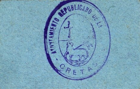 Реверс банкноты 1 peseta Cretas (Spain)