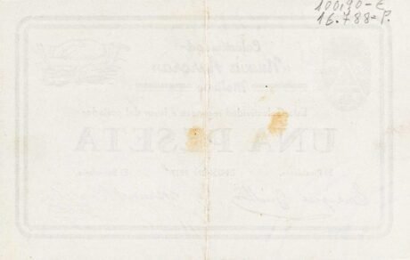 Rewers banknotu 1 peseta Molinos (Spain) 1937