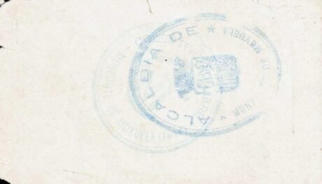 Реверс банкноты 25 сантимов Монфорте (Испания) 1937 года