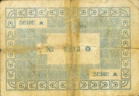 Реверс банкноты 0,50 песет Монтальбан (Испания) 1937 года