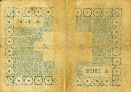 Реверс банкноты 1 peseta Montalban (Hiszpania) 1937