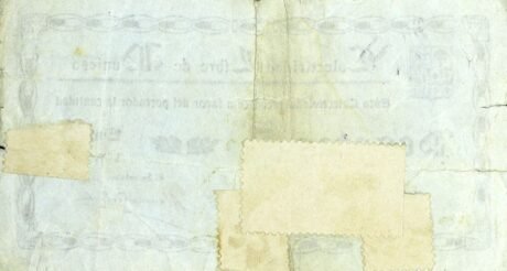 Реверс банкноты 5 песет Муниеса (Испания) 1937 года