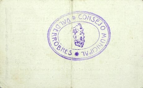 Реверс банкноты 25 centymów Valderrobres (Hiszpania)