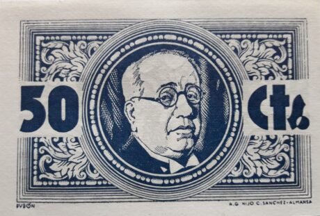 Реверс банкноты 50 сантимов Лос-Навальморалес (Испания)