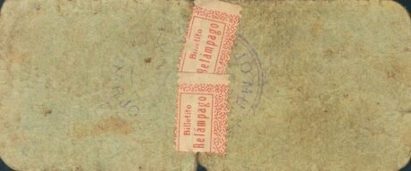 Реверс банкноты 1 peseta Beniardo (Spain)