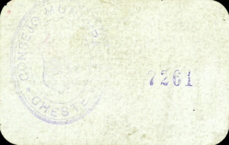 Реверс банкноты 1 песета Честе (Испания)