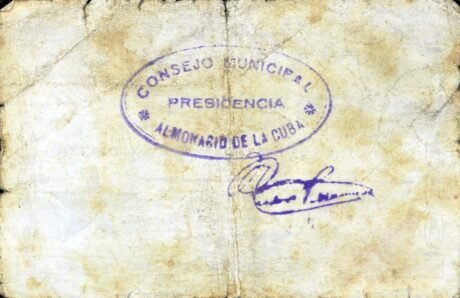 Реверс банкноты 10 centymów Almonacid de la Cuba (Hiszpania)