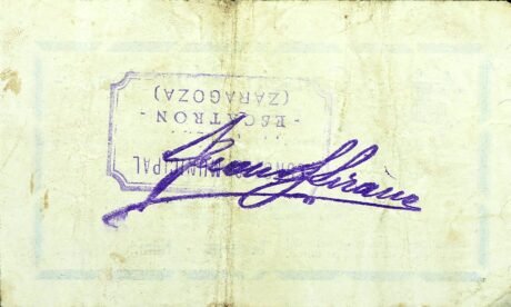 Реверс банкноты 0,50 песетас Эскатрон (Испания)