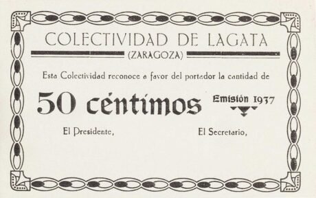 Аверс банкноты 50 centymów Lagata (Hiszpania) 1937