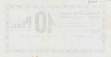 Реверс банкноты 10 peset lagata (Hiszpania) 1937