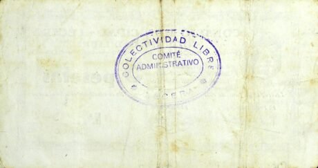 Реверс банкноты 5 песет Лесера (Испания) 1937 года