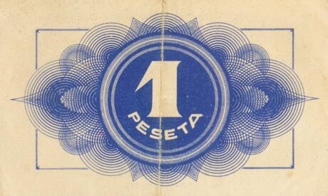 Реверс банкноты 1 peseta Maella (Hiszpania) 1937