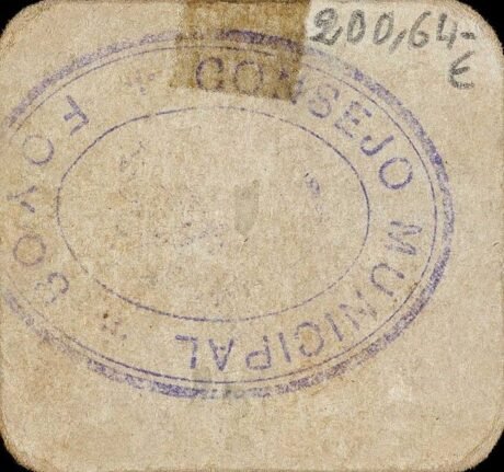 Реверс банкноты 25 сантимов Фойо (Испания)