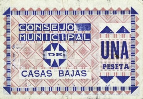 Реверс банкноты 1 песета Касас Бахас (Испания)