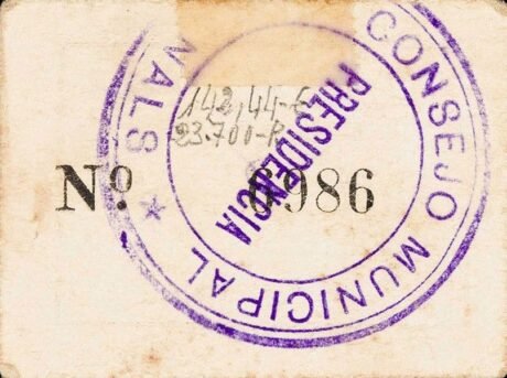 Реверс банкноты Kanały 25 centów (Hiszpania) 1937