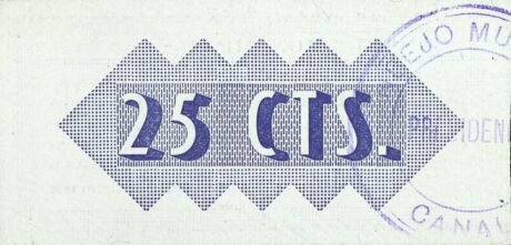 Реверс банкноты Kanały 25 centów (Hiszpania) 1937