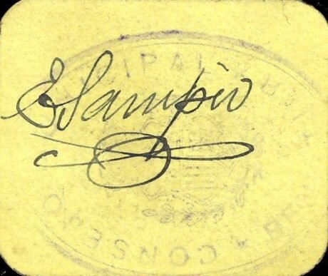 Реверс банкноты 50 сантимов Бениатжар (Испания)