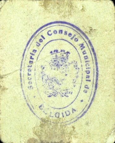 Реверс банкноты 0,50 Бельгидские песеты (Испания)