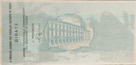 Реверс банкноты 150 lirów Cassa di Risparmio di Cuneo (Włochy) 1976